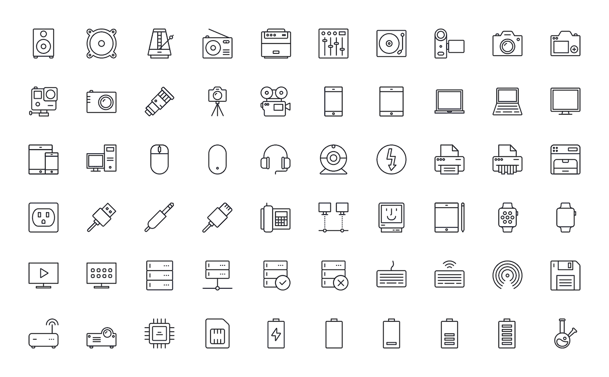 Stroke Icons - 06 Devices